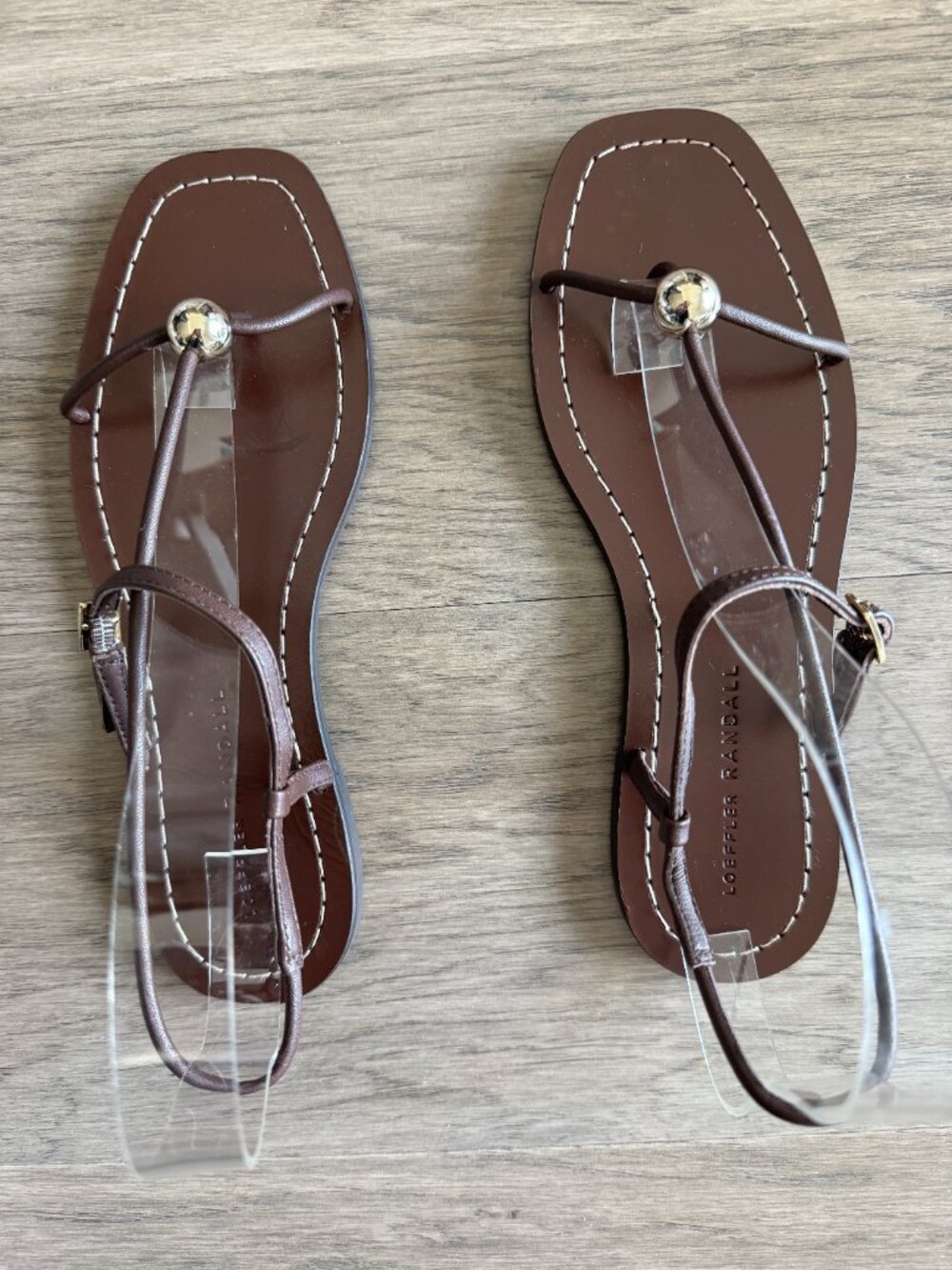 NEW Loeffler Randall size 7 Lara Espresso Leather Sandal - Picture 6 of 11